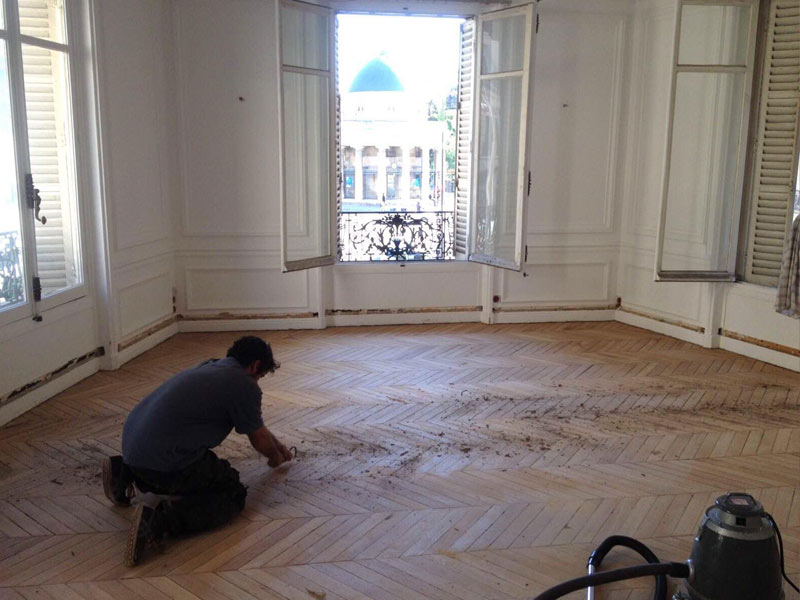 Ponçage de parquet à Paris 16